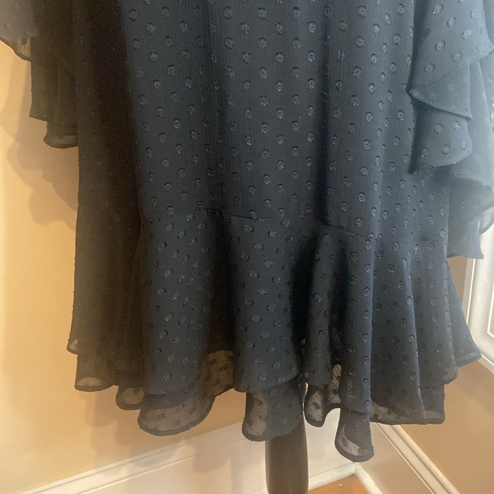 VINCE CAMUTO Black Clip Dot Chiffon NWT Size 16 Dress - Picture 4 of 14